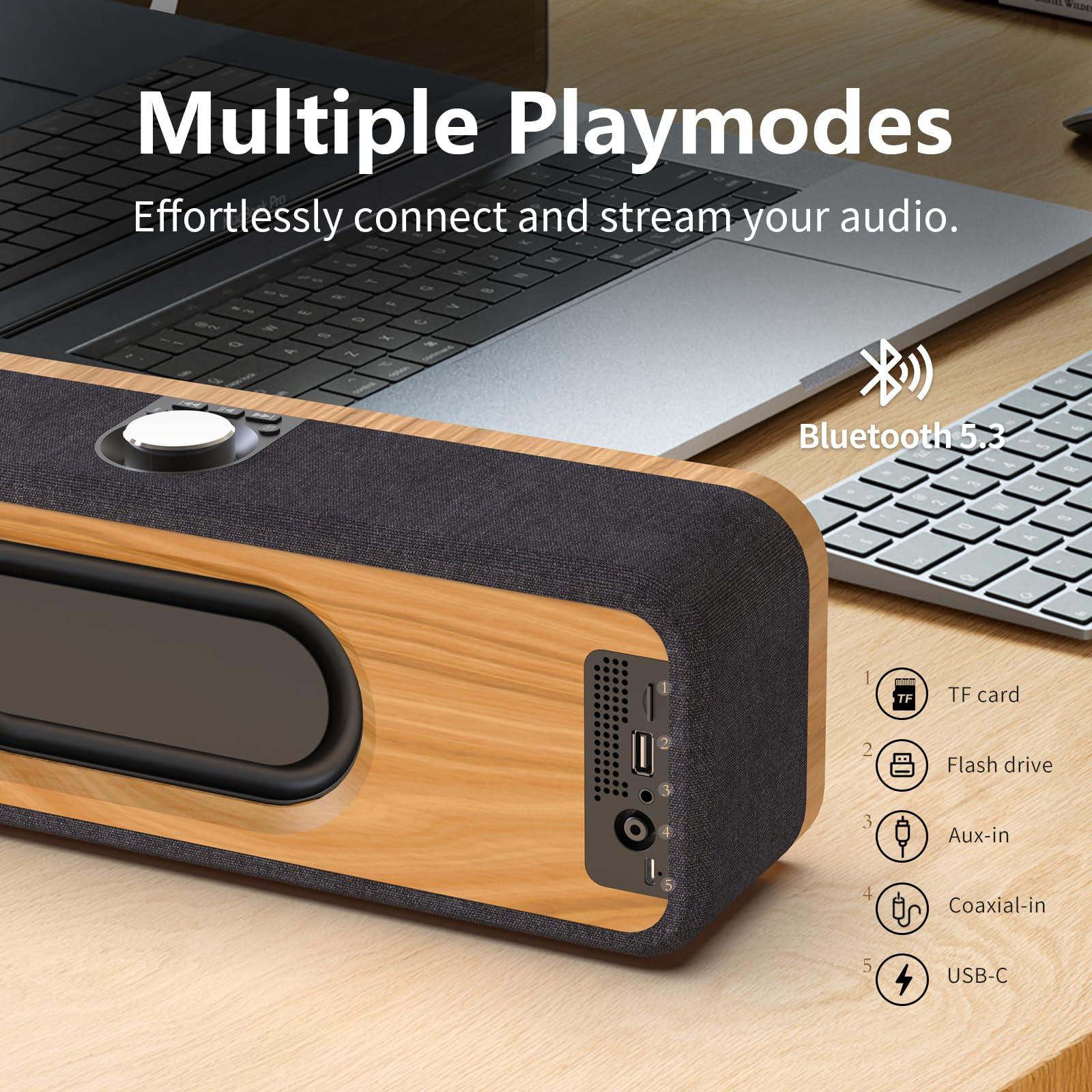 DOSS DOSS SoundBox H200 50W Home Bluetooth Speaker with Dual 3.5-Inch Woofers, Two 1-inch Tweeters, 35H Playtime, TWS, Sustainable Materials, BT 5.3, Wireless for Record Player/Computer/TV-Black