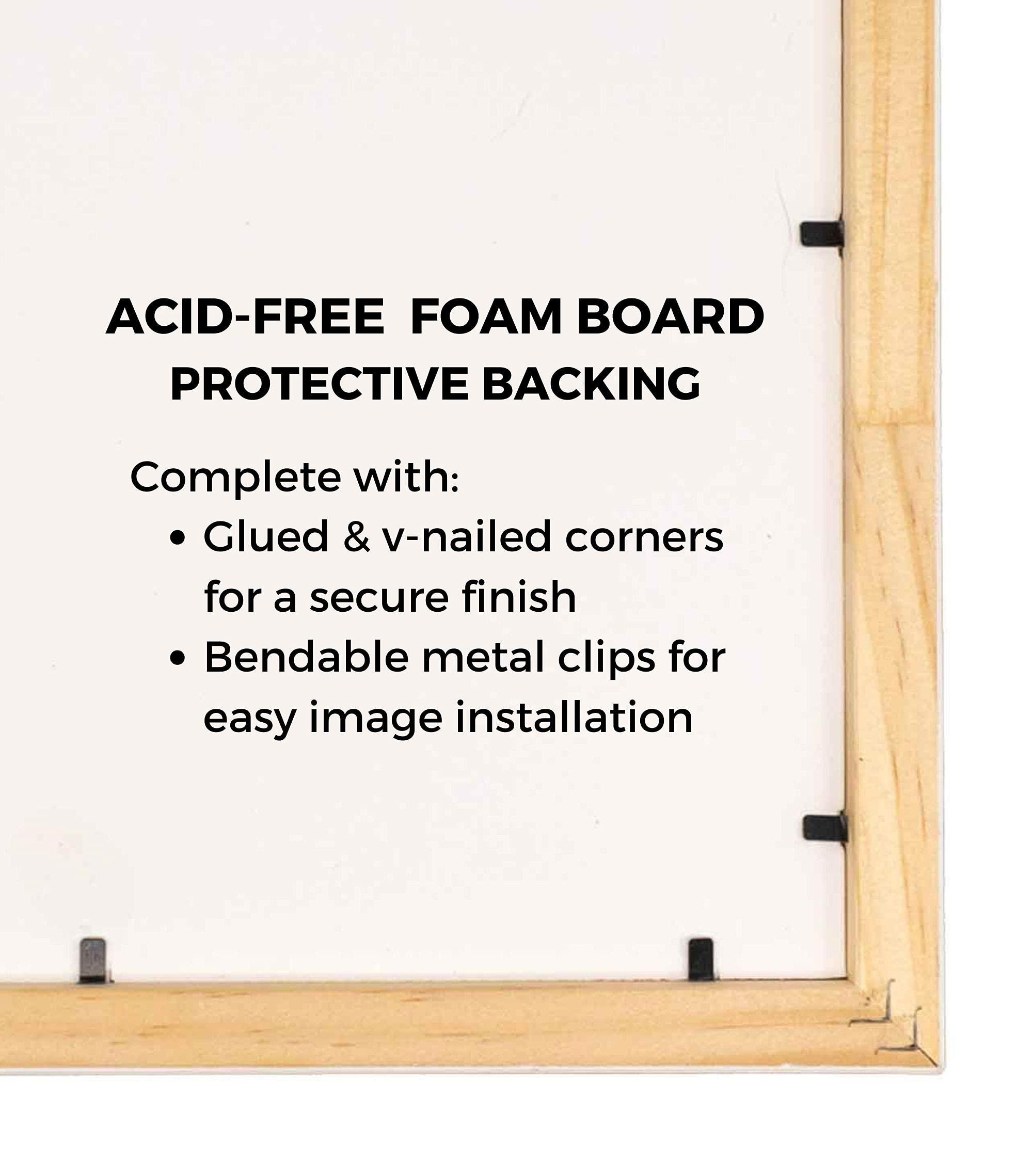 CountryArtHouse CountryArtHouse 28x38 Frame Black - Real Wood Frame Includes UV Acrylic Shatter Guard Front, Acid Free Foam Backing Board, Hanging Hardware