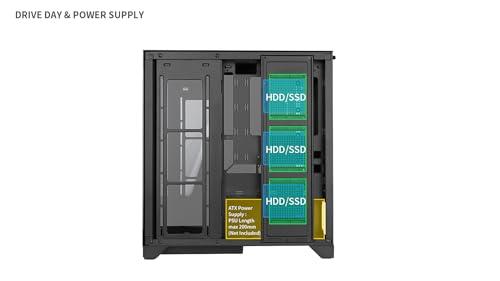 Bluegears Bluegears Bgears b-Pellucid ATX Gaming PC Case. Front and Side Tempered Glass Design with Built in USB C Port. (Fans are Sold Separately!!).