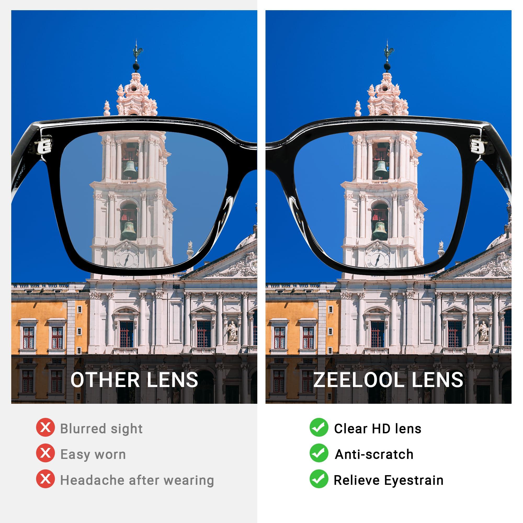 Zeelool Zeelool Oversized Blue Light Blocking Glasses, Butterfly Acetate Frame Glasses for Women Anti Eyestrain & UV from Computer Reading/TV/Phone JGA192028-05B White