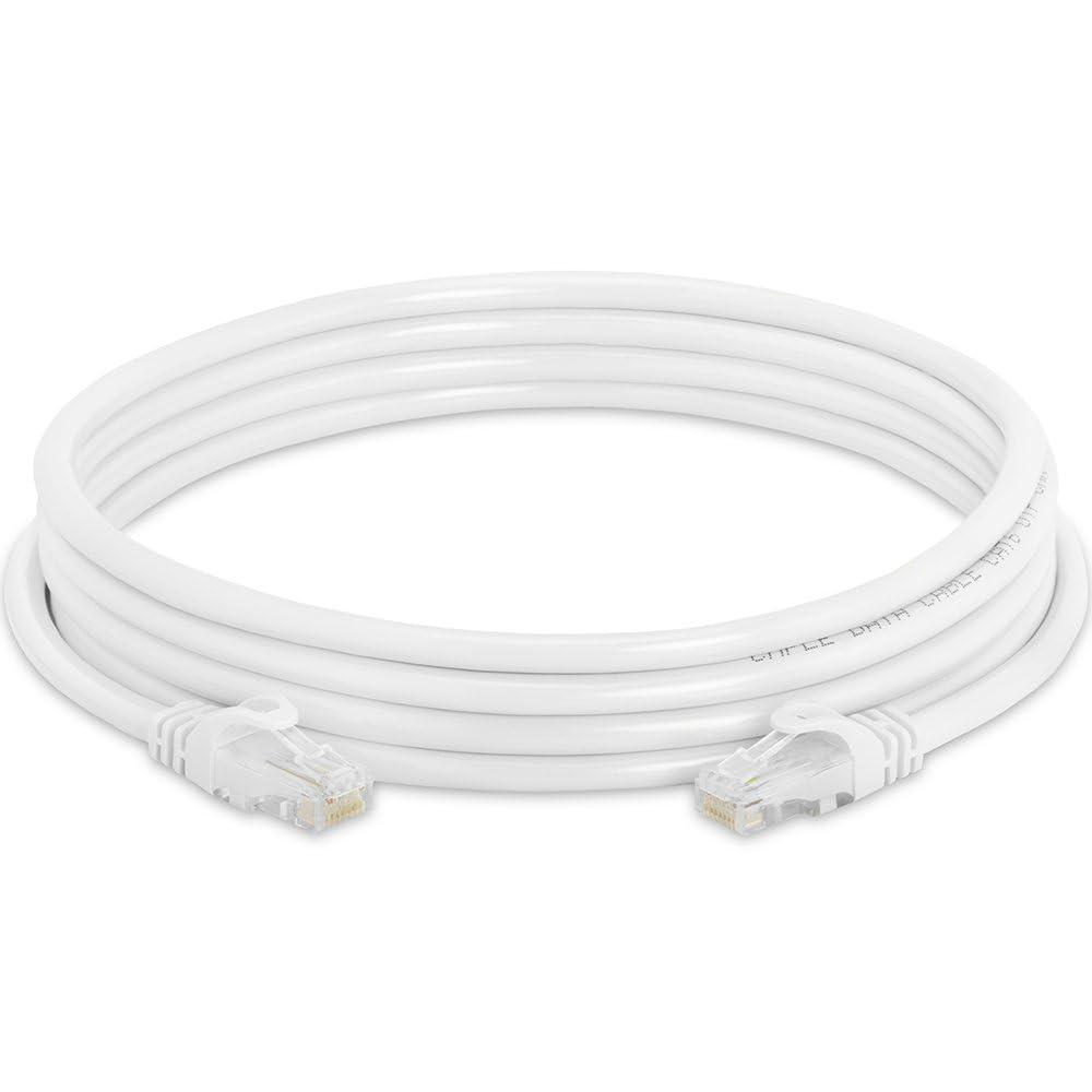 Cmple Cmple - Cat 6 Ethernet Cable 10 ft, Cat6 Patch Cables 10Gbps Network LAN Cord, 550MHz, RJ45 Connectors, Compatible with Gaming Computer, Laptop, Modem, Router, Gaming Console - White