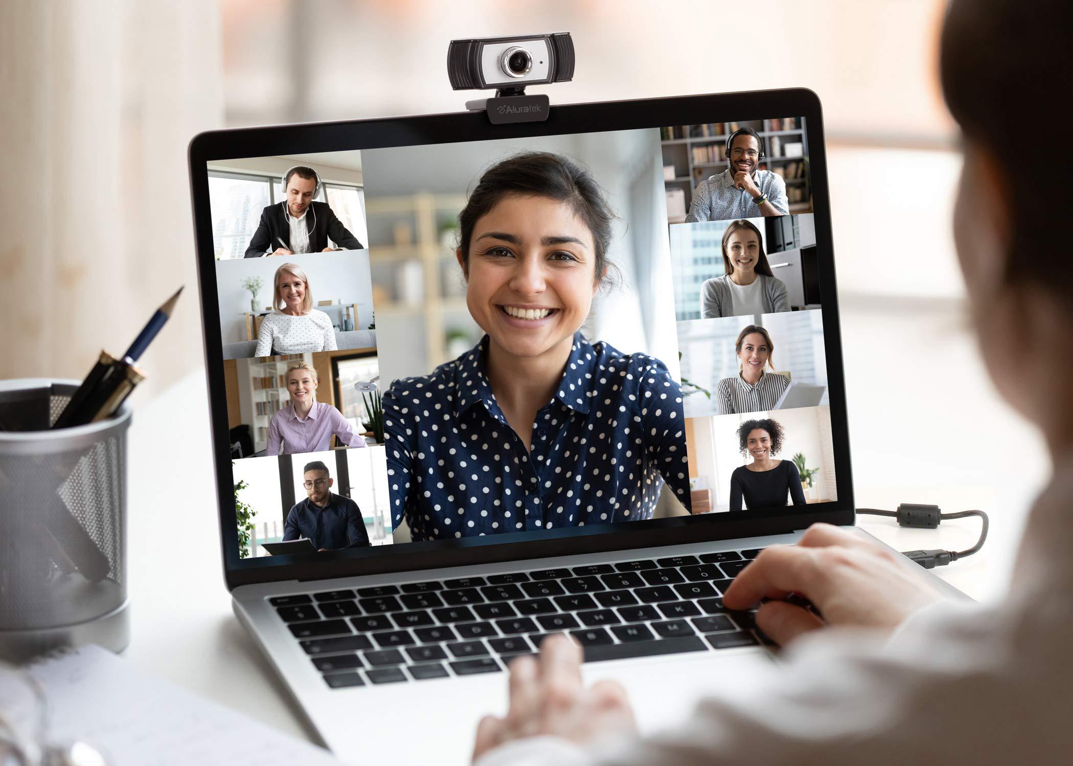 Aluratek Aluratek HD 1080P Video Webcam (AWC04F) Full HD Webcam with Built-in Microphone, Autofocus, and Adjustable Clip Perfect for Streaming, Video Calls, and Online Meetings Video and Audio