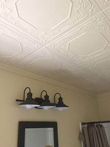 A La Maison Ceilings A La Maison Ceilings R32c Topkapi Palace Foam Glue-up Ceiling Tile (21.6 sq. ft./Case), Pack of 8, Plain White