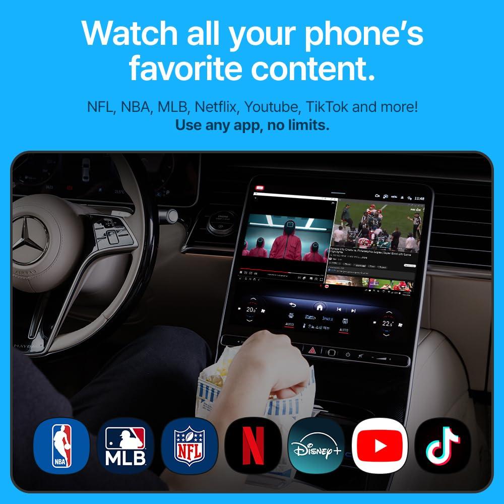 M Mayton AutoPro X Android Auto Wireless Adapter Samsung DeX - Wireless Android Auto Adapter YouTube, Hulu, ESPN, Netflix in Car Streaming Device - Wireless Android Auto Car Adapter - Android Auto Box