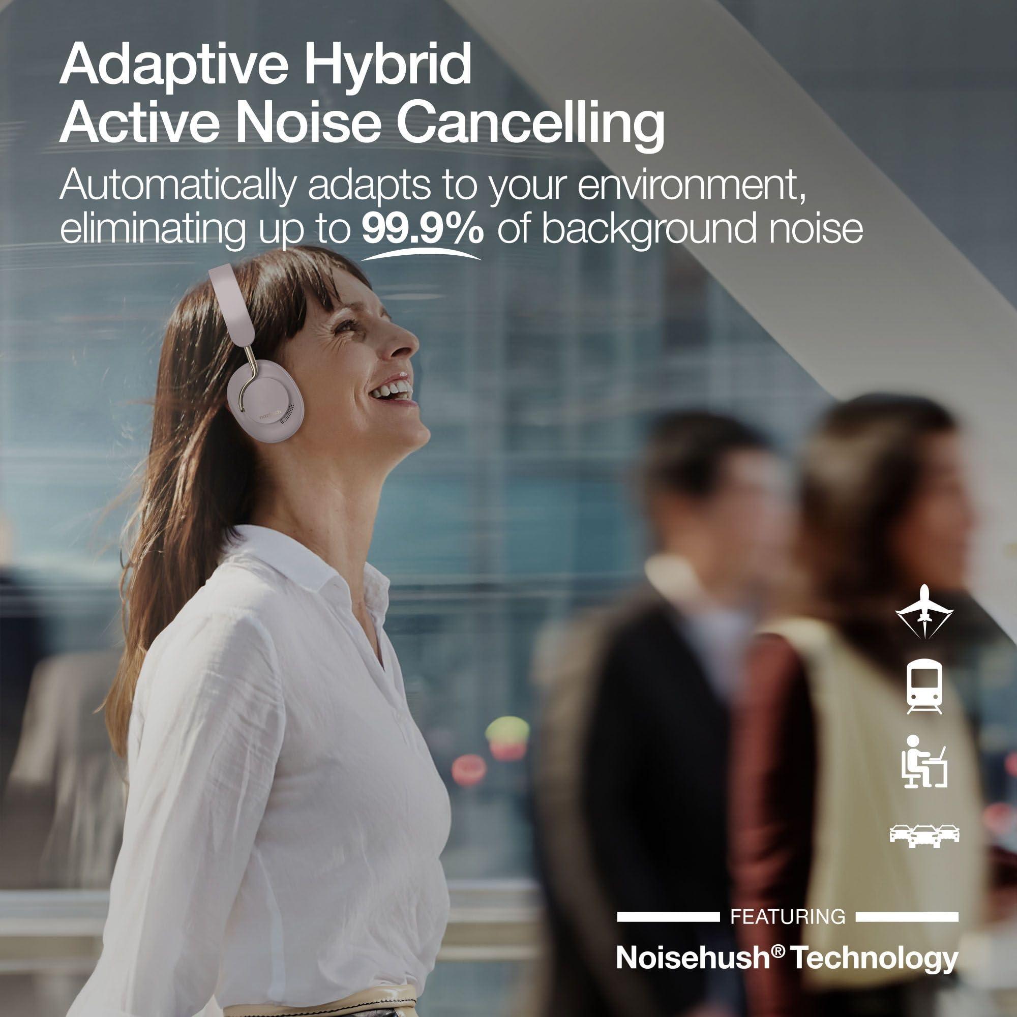 Naztech Naztech Aura 360 Moondust 24HR ANC Over Ear Headphone Wireless, Noise Cancelling Headphones Over Ear, Bluetooth Headphone Gym, Active Noise Cancelling Head Phones, Multipoint Connection Dual Voice Mic