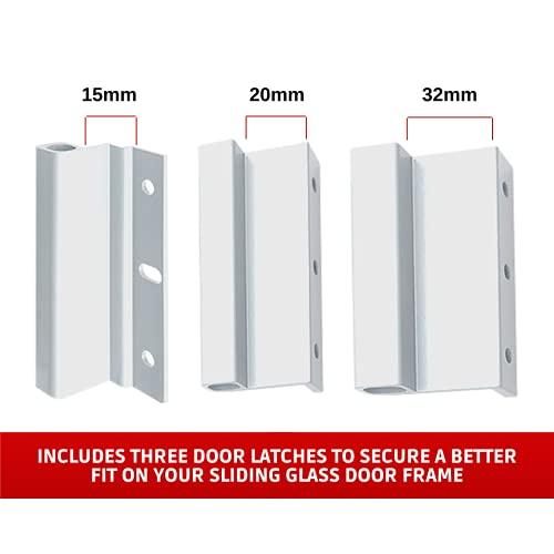 CAL Lock CAL Double Bolt Lock - Sliding Patio Door Locks - Child Proof Sliding Door Lock with Anti Lift Security Lock - Replaces Sliding Door Security Bar - Adjustable & Fits Most Doors (White)