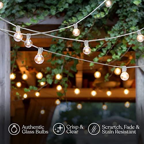 Brightech Brightech Ambience Pro LED String Lights - 26 Ft Commercial Grade Patio Lights Outdoor Waterproof - Globe Porch String Lights for Outside, Backyard - 1W Vintage Edison Bulbs, Shine Bright, White
