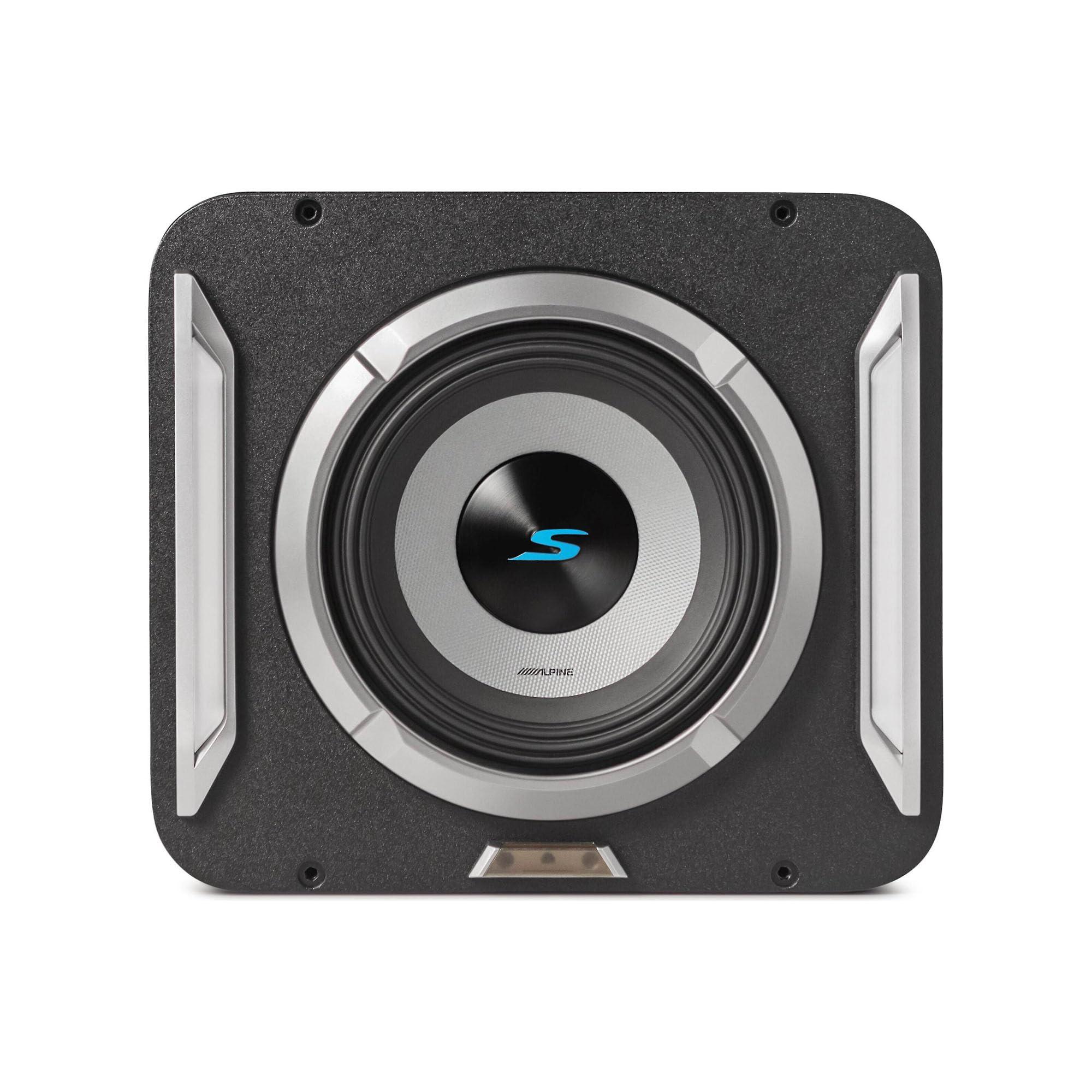 Alpine Alpine S2-SB10 PrismaLink S2-Series 10" subwoofer Enclosure Built-in RGB Lighting & S2-A55V 5 Channel Amp w/Rux Bass Knob Bundle