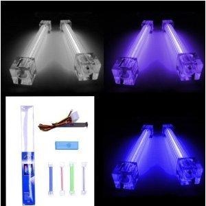 Logisys Logisys 4\" Dual Cold Cathode Light Kit, 3.0mm Tube Diameter, 5.0mAv Current Draw, UV
