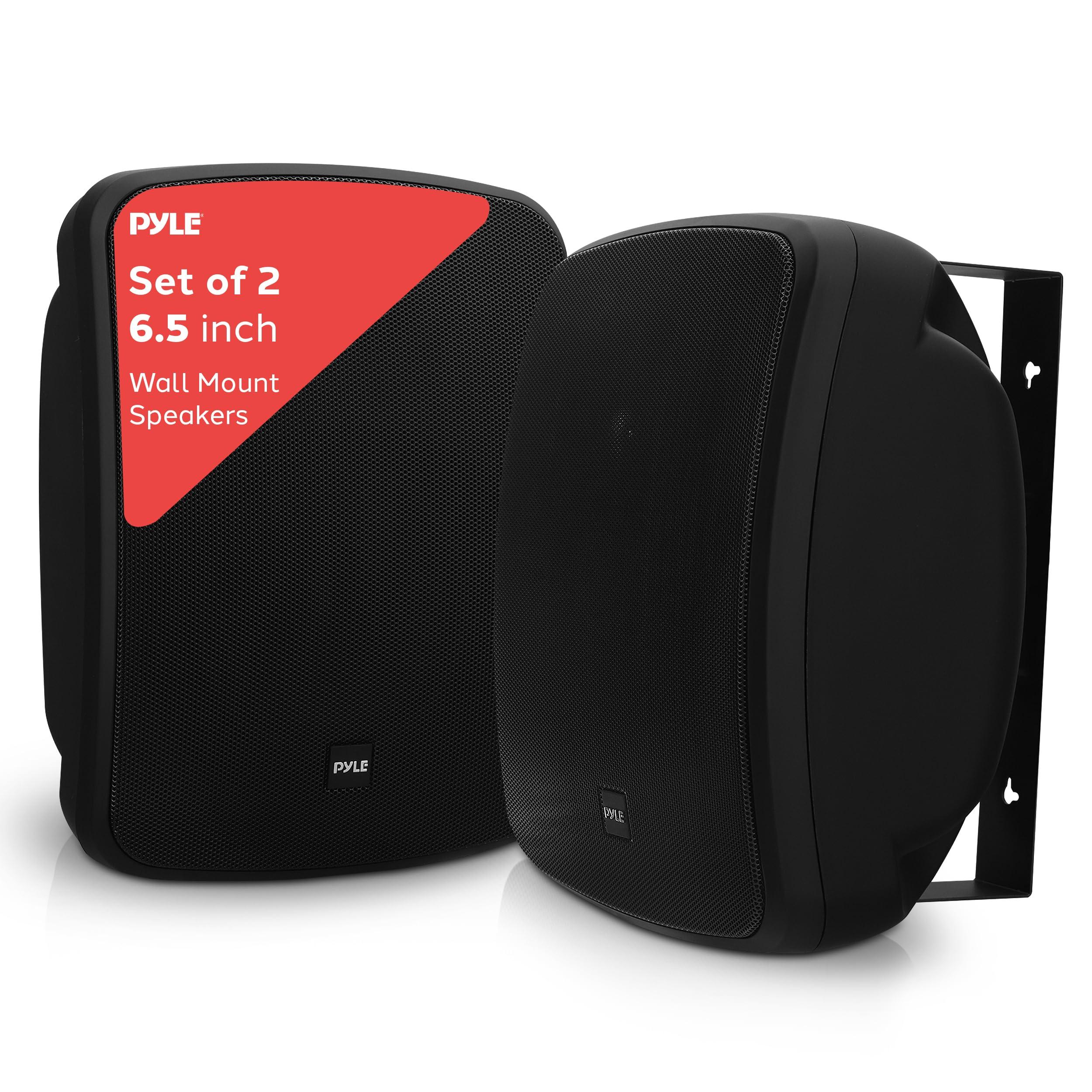 Pyle Pyle Outdoor Waterproof Wireless Bluetooth Speaker - 6.5 Inch Pair 2-Way Weatherproof Wall/Ceiling Mounted Dual Speakers w/Heavy Duty Grill, Universal Mount, Patio, Indoor Use PDWR64BTB (Black)