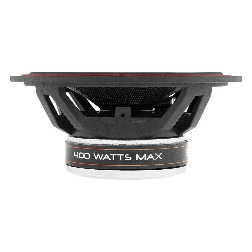 DS18 DS18 EXL-SQ6.5 6.5\" Car Speaker High Sound Quality Fiber Glass Cone 2-Way Coaxial Speaker -3Ohms- Sleek Compact Design with Chrome Finish - Superior Bass Response - 400 WATTS Max - Set of 2