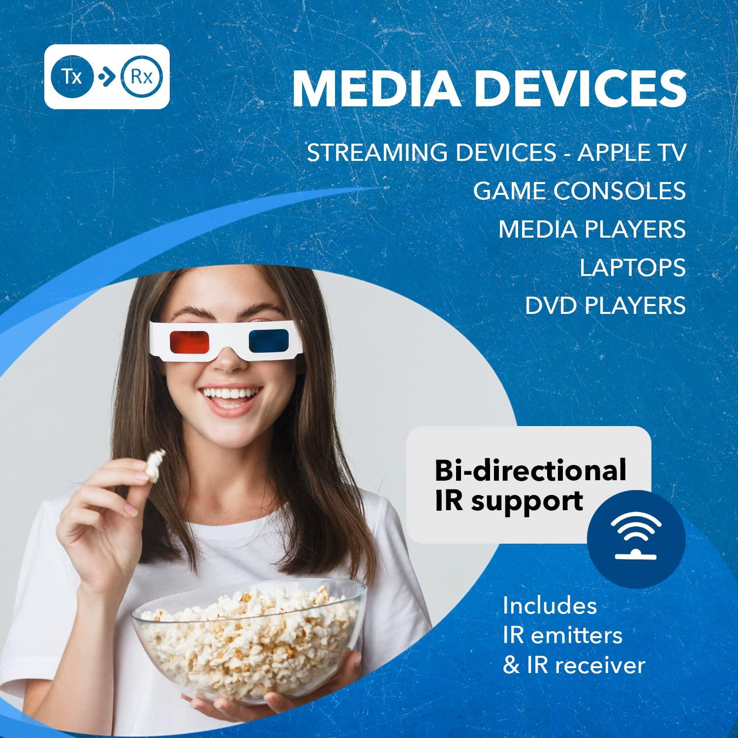 OREI OREI UltraHD HDMI Extender 4K 18G HDBaseT Over Single CAT5e/CAT6 Cable 4K @ 60Hz Upto 230FT with IR Remote 1080P Upto 330 Ft - Power Over Cable - Zero Latency Black