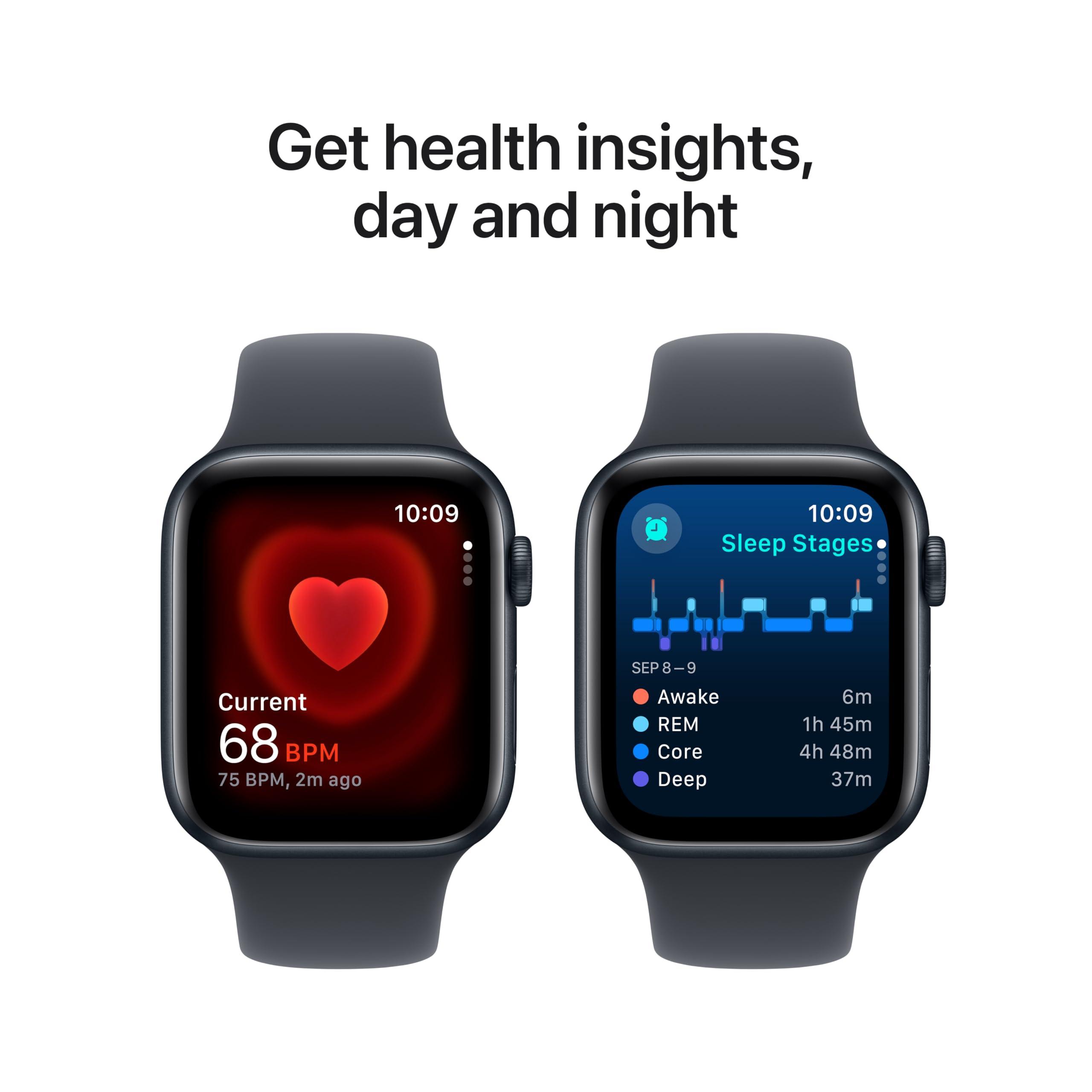 Apple Apple Watch SE (2nd Gen) [GPS + Cellular 44mm] Smartwatch with Midnight Aluminium Case with Midnight Sport Band M/L. Fitness and Sleep Trackers, Crash Detection, Heart Rate Monitor, Retina Display