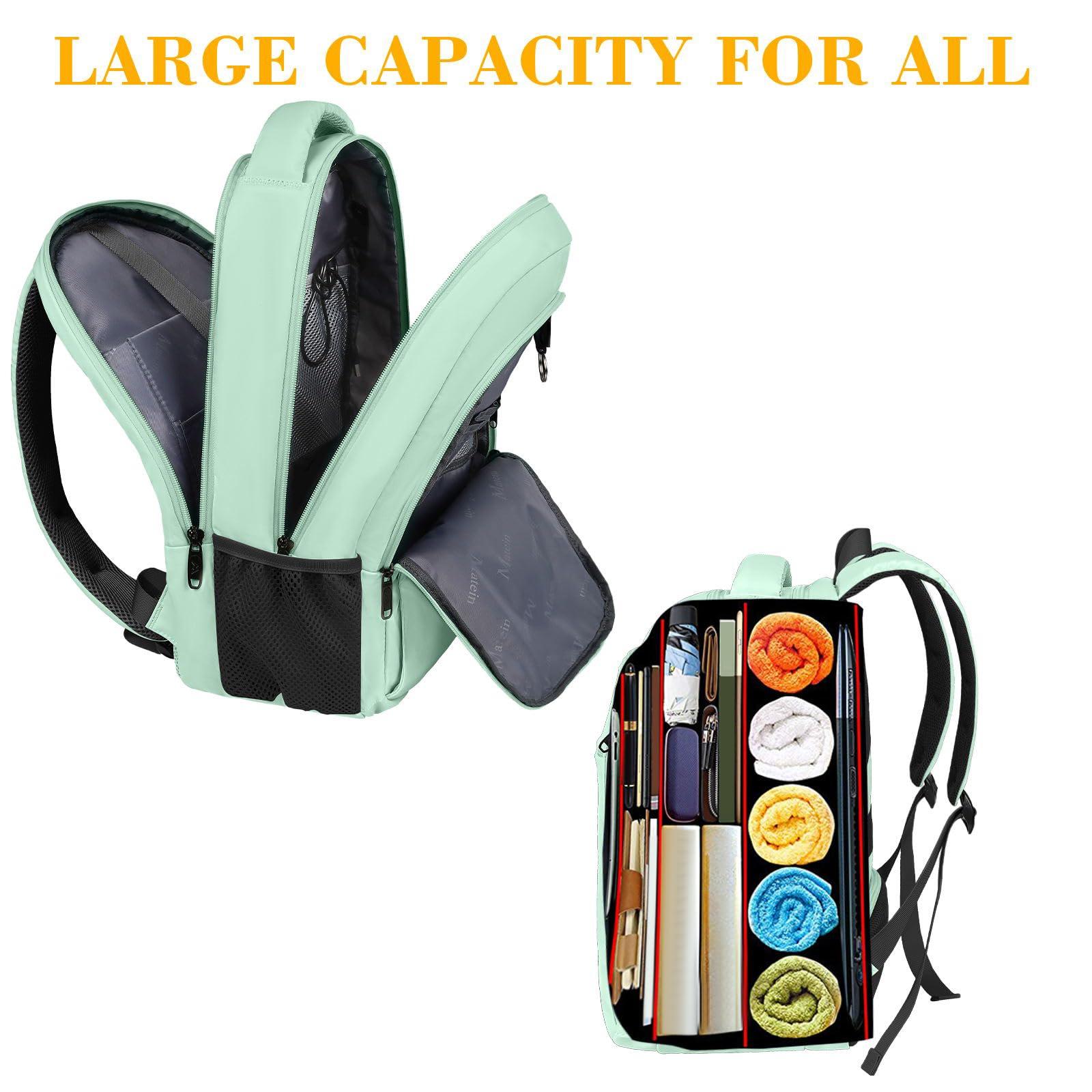 MATEIN MATEIN 15.6-Inch Laptop Backpack with USB Charging Port, Slim Lightweight Water Resistant Travel Backpack for Women