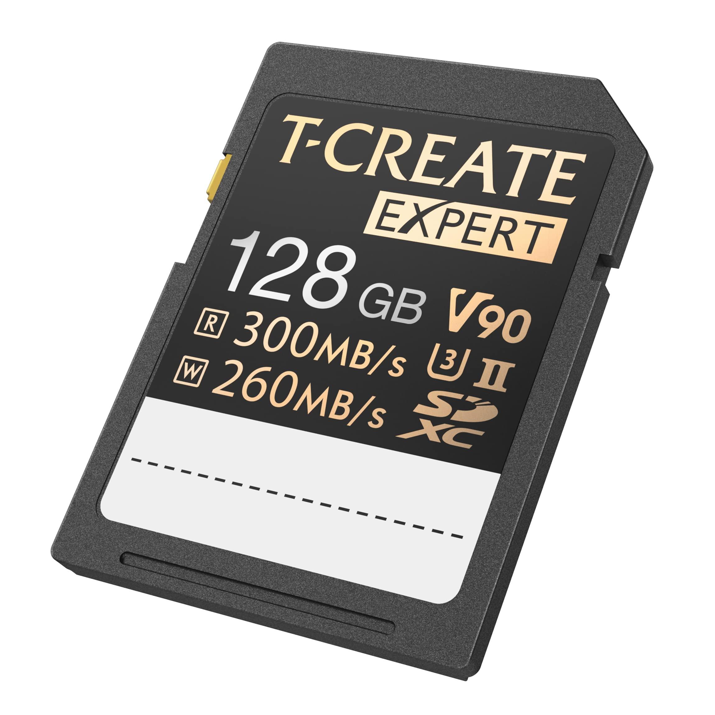 TEAMGROUP TEAMGROUP T-Create Expert 128GB SD Card UHS-II SDXC U3 V90 Read Speed up to 300MB/s, Supports 8K and 4K Videography Compatible with Canon Sony Nikon Panasonic Olympus Digital Camera TTCSDX128GIIV9001