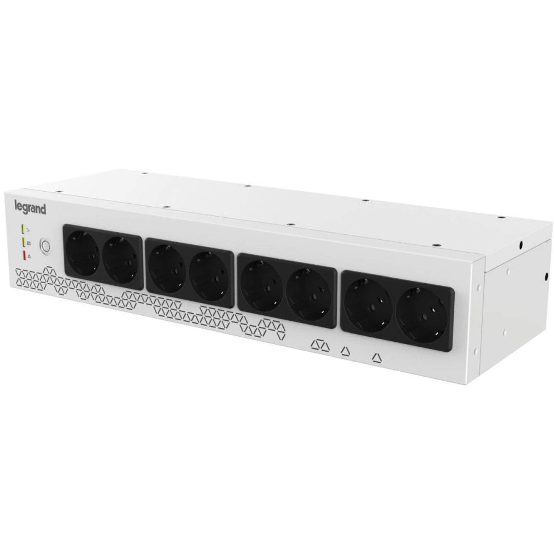 Legrand Legrand, 310332 19" Rack PDU with Integrated UPS System, 800VA - 480W, 1-Phase 230V with 8-Way Schuko Power Strip for 19-Inch Racks/Power Distribution Cabinets, Bridging Time up to Max. 15 Minutes