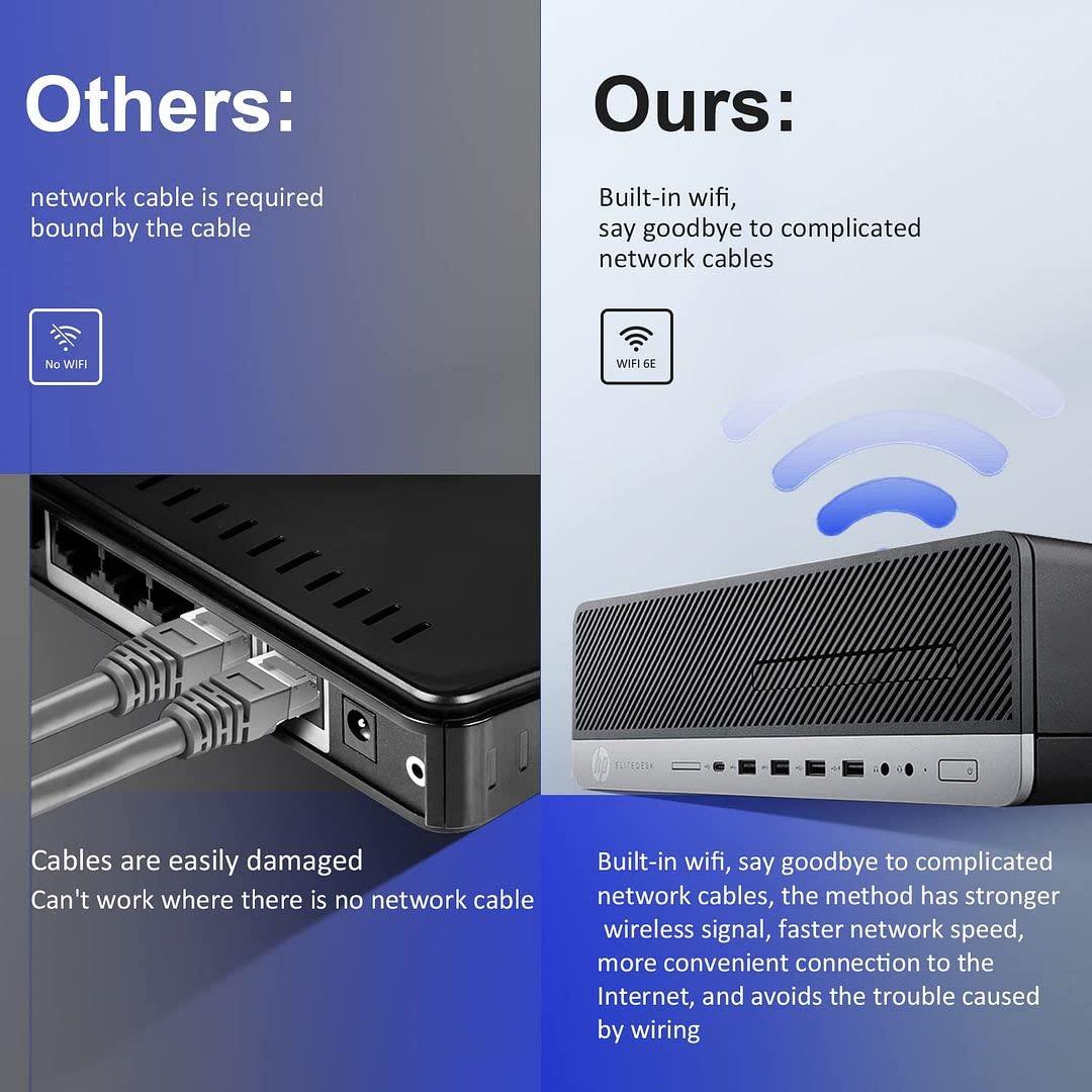 HP HP EliteDesk 800 G3 SFF Desktop Computer PC,i5 7TH Gen,27'FHD Monitor,32GB Ram 2TB NVMe M.2 SSD + 3TB HDD,NVIDIA GeForce GT 1030 2GB,WiFi,BT,HDMI,DP,DVD,Wireless K&M + TJJ Mouse PAD (Renewed)