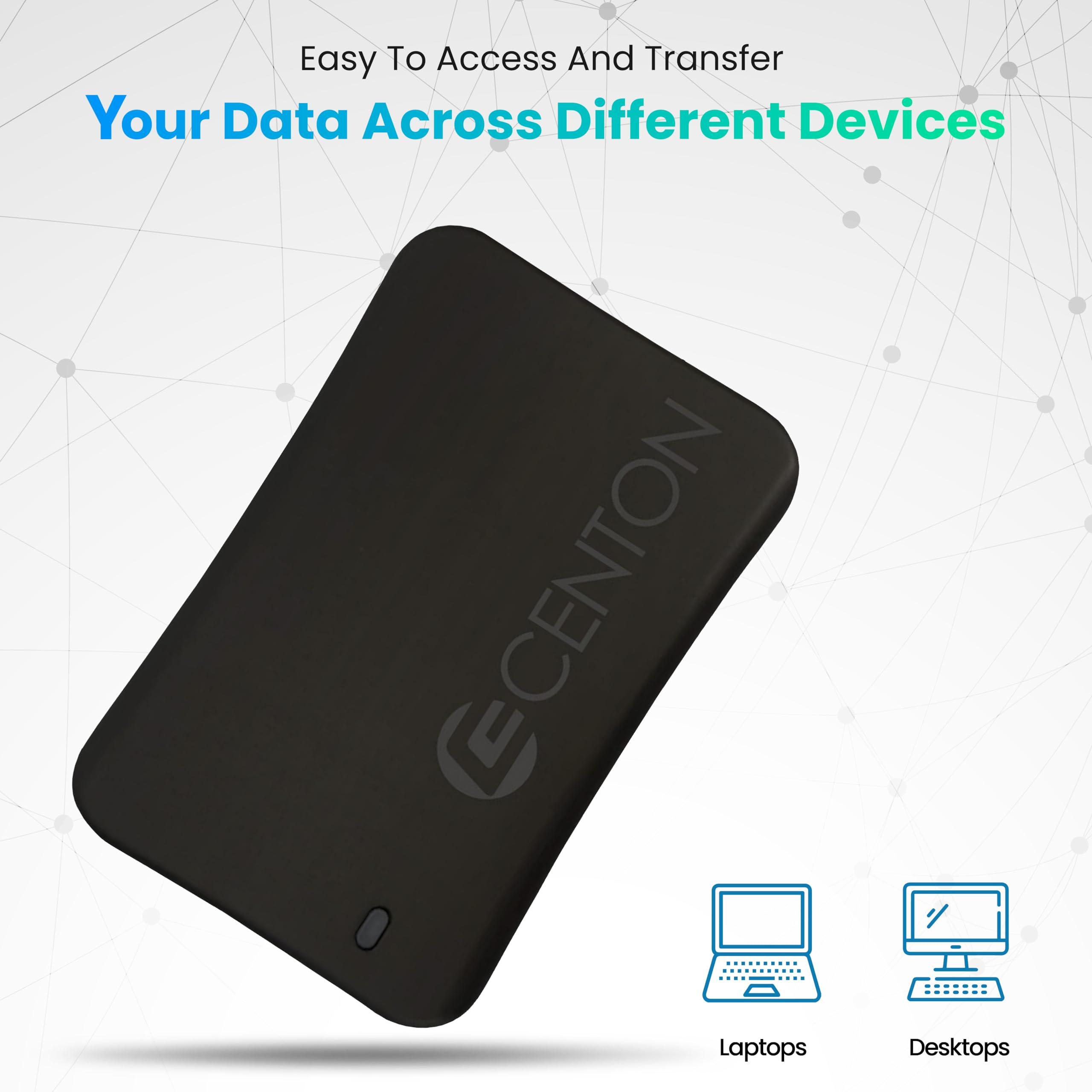 Centon Centon External SSD (Black), USB-C 3.2 Gen 2, 500GB