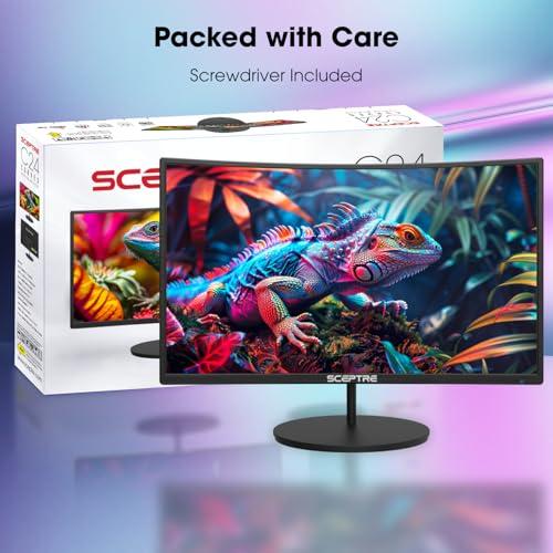 Sceptre Sceptre 24-inch Curved 100Hz Gaming Monitor HDMI x2 VGA 100% sRGB Eye-Care, Build-in Speakers Machine Black 2024 (C248W-1920RNR Series)