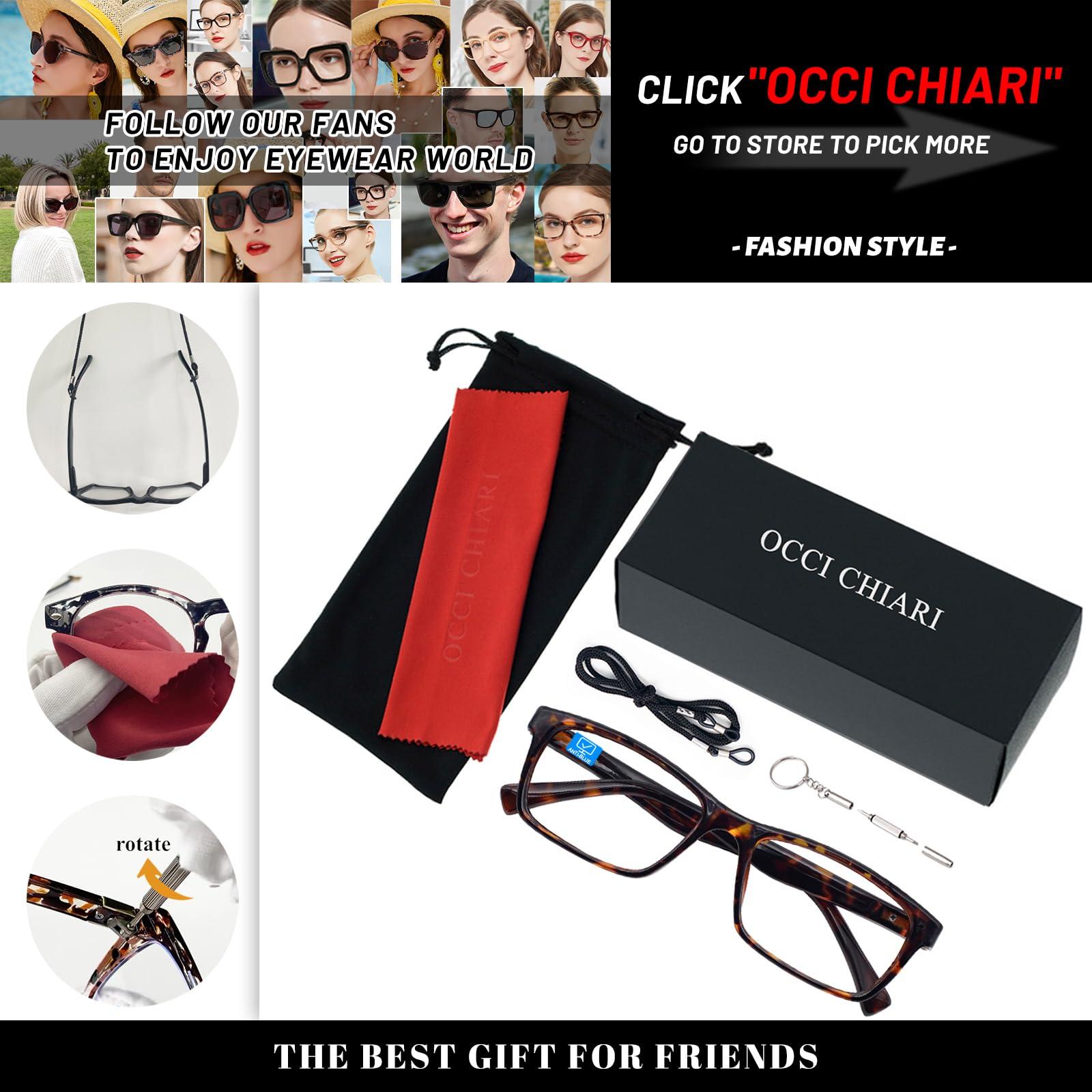 OCCI CHIARI OCCI CHIARI Blue Light Blocking Reading Glasses Men Fashion Computer Readers 2.75(1.0 1.25 1.5 1.75 2.0 2.25 2.5 2.75 3.0 3.5 4.0 5.0 6.0)