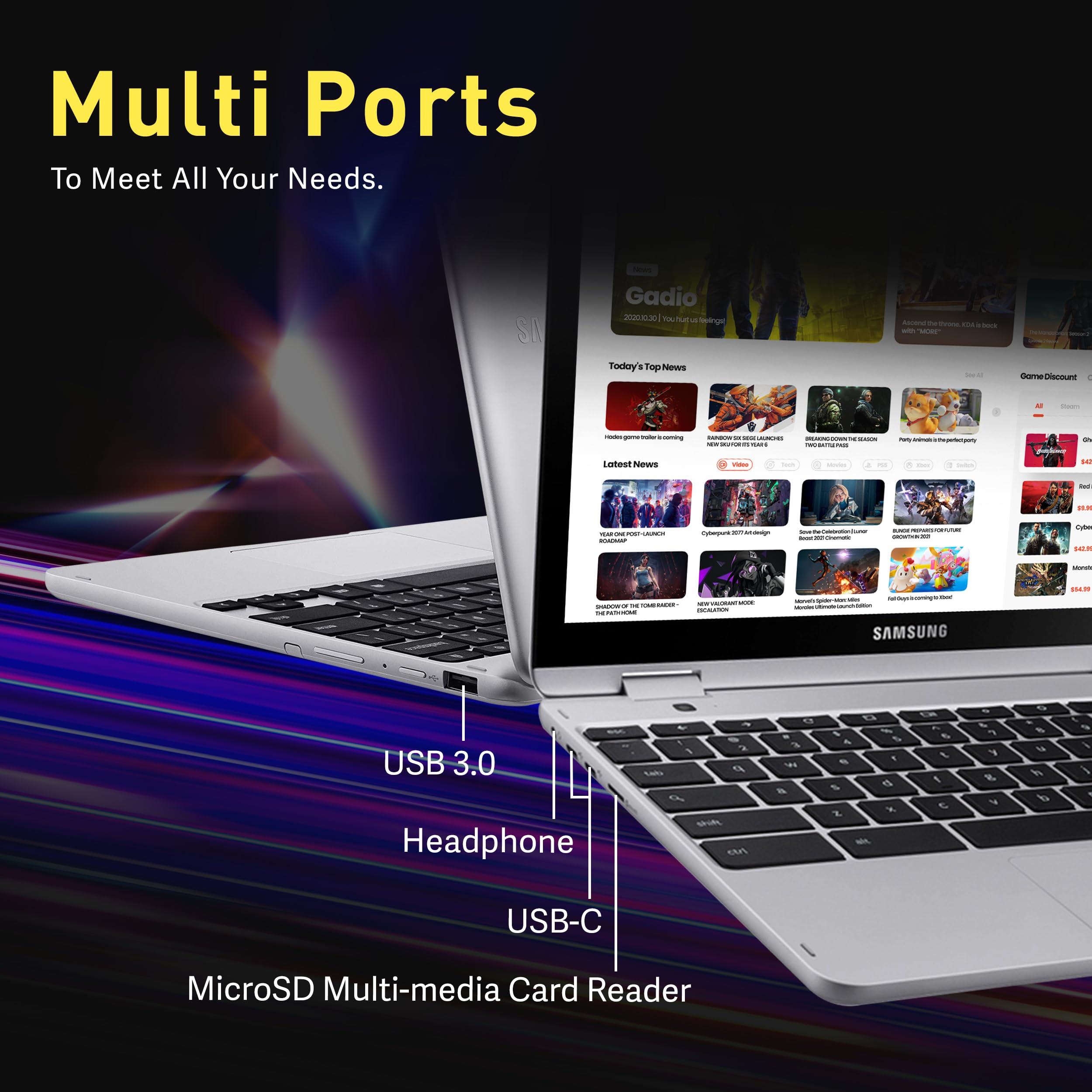 SAMSUNG SAMSUNG 12.2\" FHD 2-in-1 Touchscreen Chromebook Plus Laptop for Business&Students, Intel Dual-Core, 4GB RAM, 224GB Storage(64GB eMMC+160GB Docking Station Set), Stylus Pen, Wireless Mouse, Silver