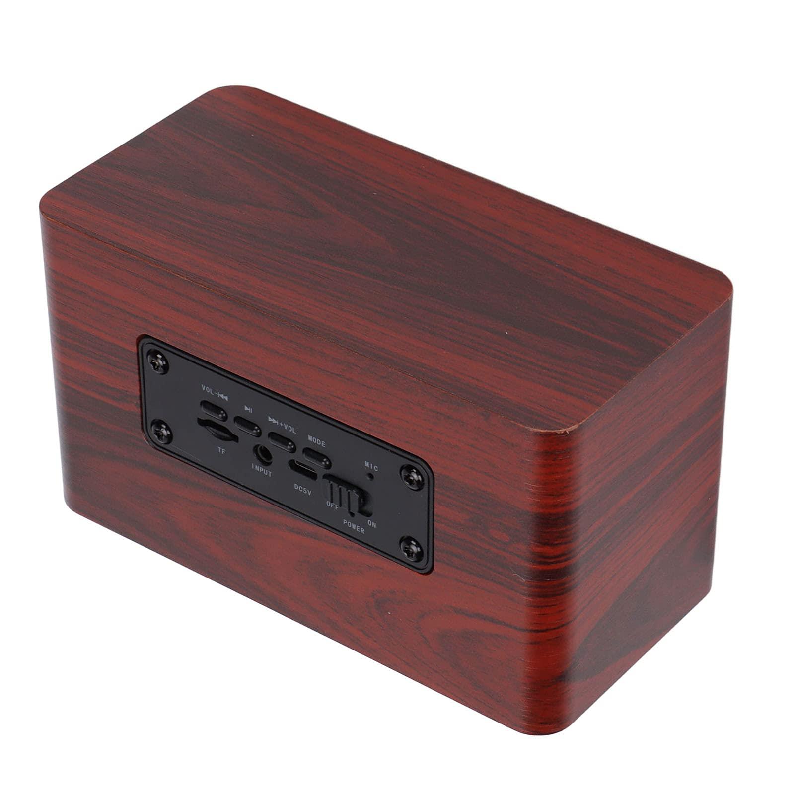 Pomya Wooden Retro Bluetooth Speaker, Vintage Decor, Old Fashion Stereo Speaker Computer Subwoofer Home Audio Speaker for Kitchen Desk Bedroom Office Party Outdoor PC Laptop (Brown Wood