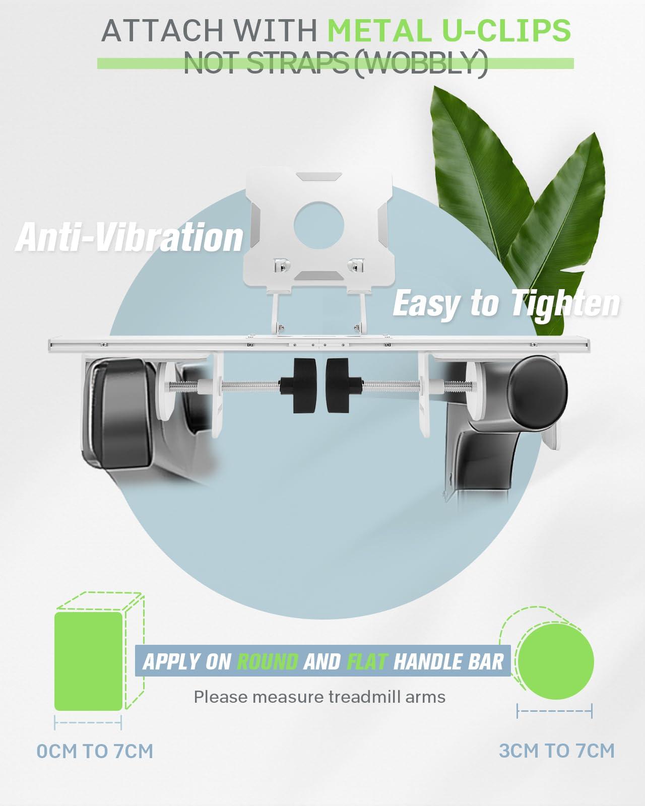 INMAKER INMAKER Treadmill Desk Attachment, Universal Treadmill Laptop Holder Adjustble Height Width, Aluminum Laptop Stand for Treadmill with Tray Black