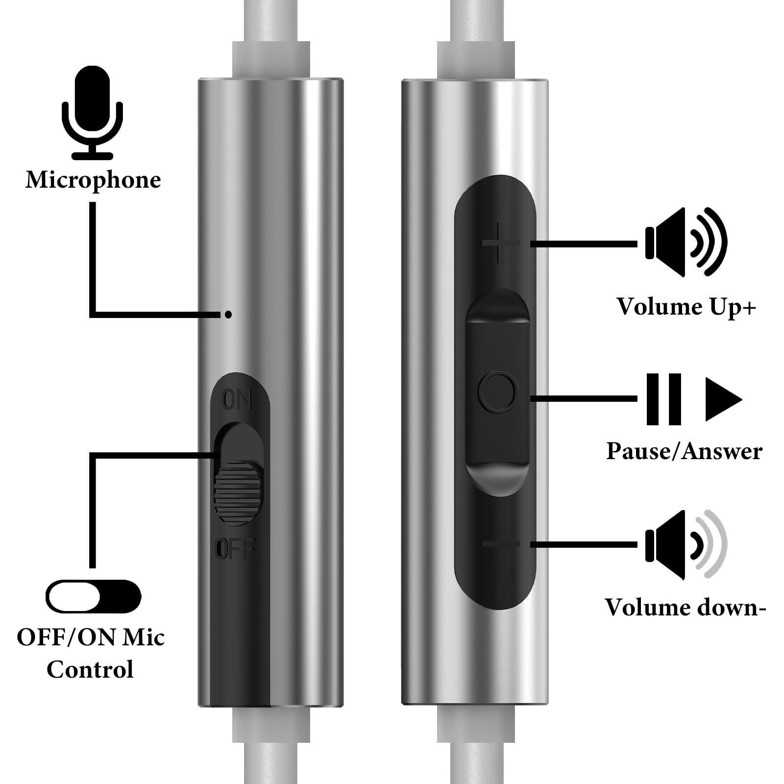 GEEKRIA Geekria Audio Cable with Mic Compatible with Bose QuietComfort SE, QC45, QC35II, QC35, QC25, 700 Cable, 2.5mm Replacement Stereo Cord with Inline Microphone and Volume Control (4 ft / 1.2 m)