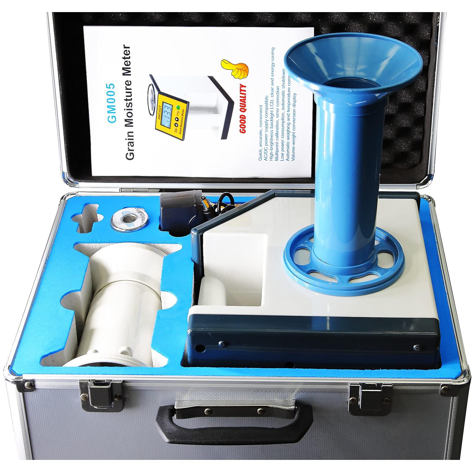 AMTAST Grains Moisture Density Weight Tester Grain Moisture Meter Smart Density Tester for 24 Kinds of Grains, Hazelnut, Coffee Beans, Cocoa Beans, Rice, Wheat, Corn, Upgraded Grain Moisture Tester GM005