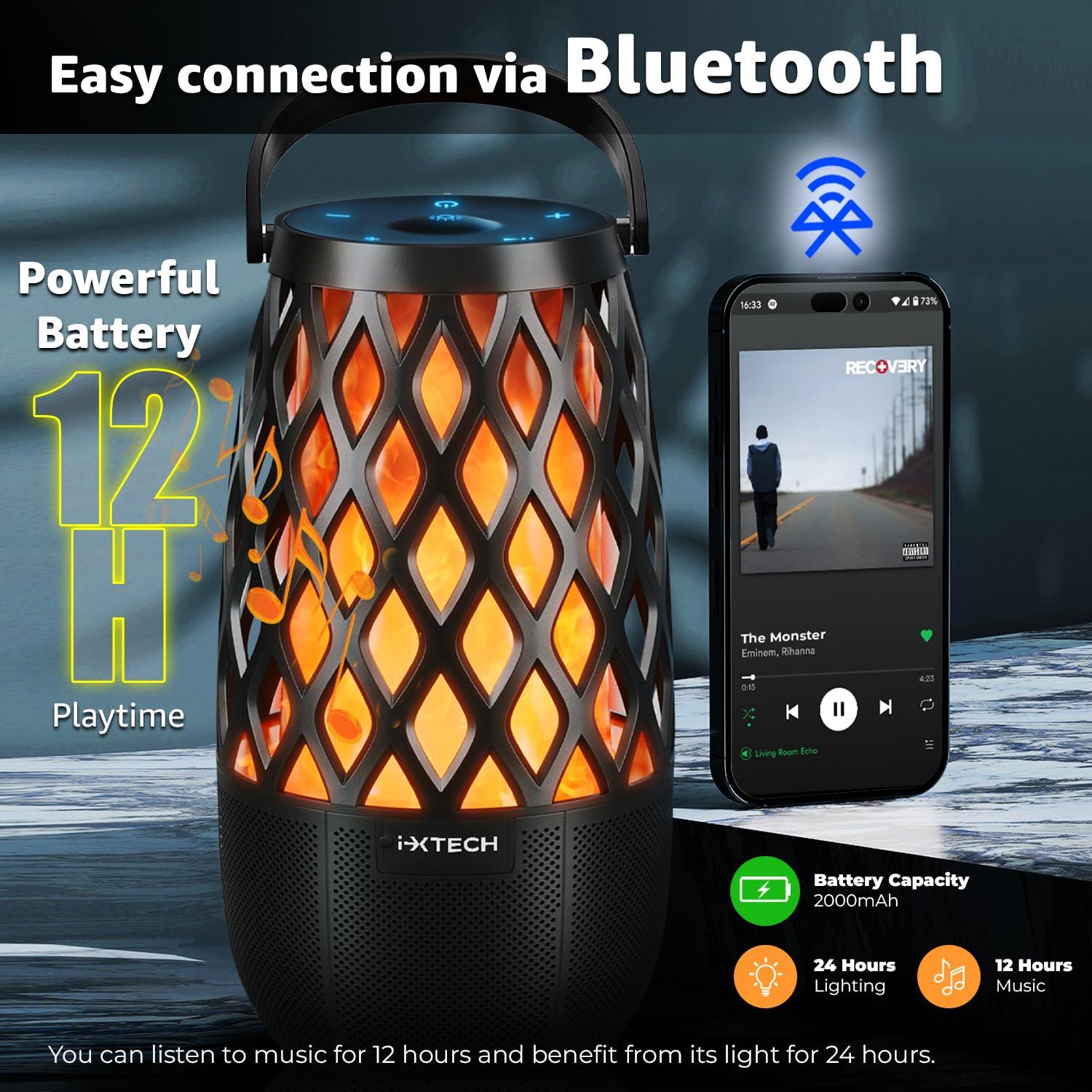 IXTECH IXTECH Outdoor Bluetooth Speakers, Waterproof Portable Bluetooth Speaker Wireless with Lights, Outdoor Gifts for Dads Mom, Multi-Sync Wireless Connection, Lantern Speakers Mountable, 2 Pack