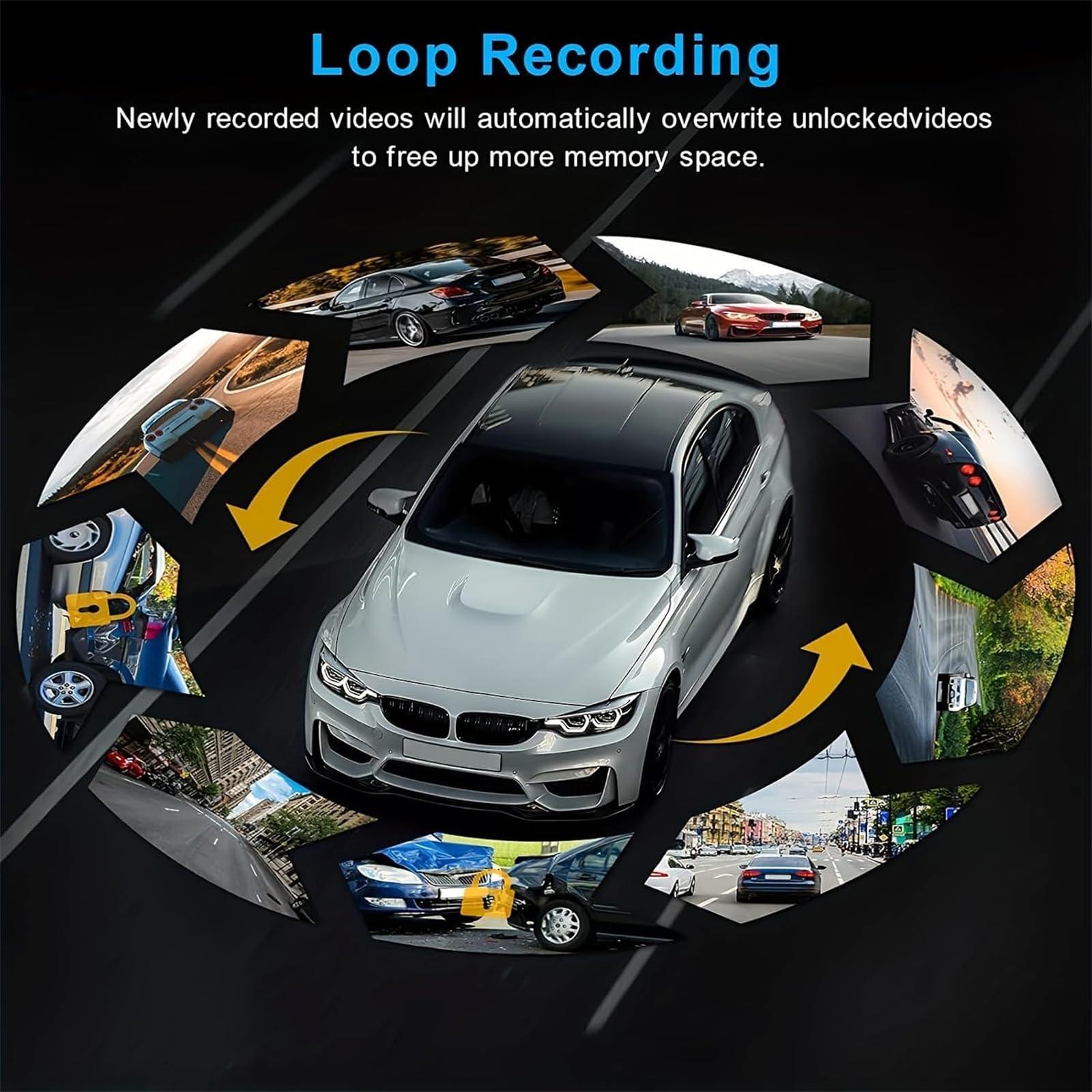 MSRXUP Vigil Dash Cam, Enesy Car Dash Cam, Starwin Intelligent Dash Cam Front and Rear, Wide Angle Car Driving Recorder with Ir Night-Vision G Sensor, 3.16 Inch IPS Screen 1080p HD Camera with Dual Lens