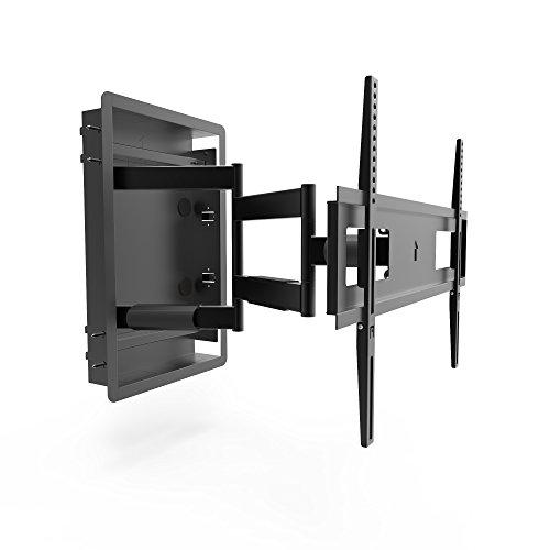 Kanto Kanto R500 Recessed In-Wall Full Motion Articulating TV Mount for 46-inch to 80-inch TVs | Ultra Low Profile | Swivel and Tilt Capable | Cable Management for Clean Setup