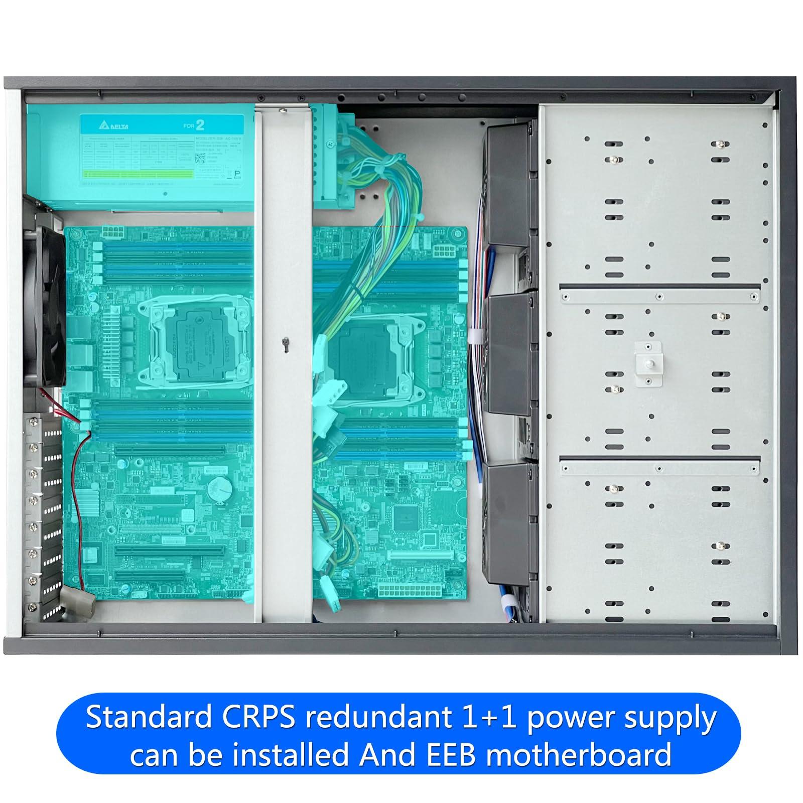 DirectNine Basics DirectNine Basics ZhenLoong full tower NAS computer case ITX MATX ATX EATX 15 bay hot swap server GPU Graphic workstation chassis, Black, Loong1