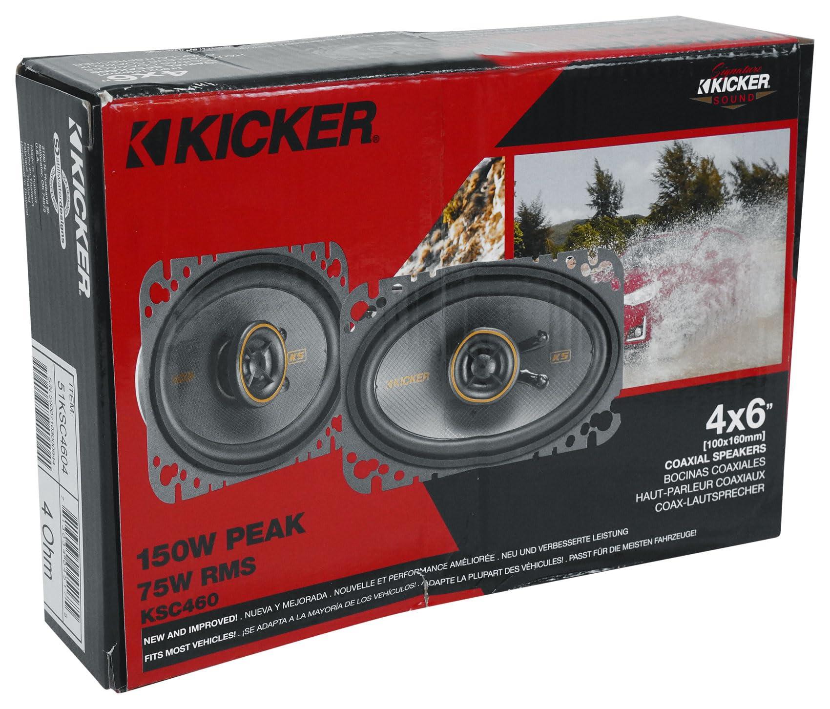 Audiosavings Audiosavings Bundle: (2) Pair Kicker 51KSC4604 4x6 75 Watt RMS Car Audio Speakers KSC4604 KSC460 (Items 4)
