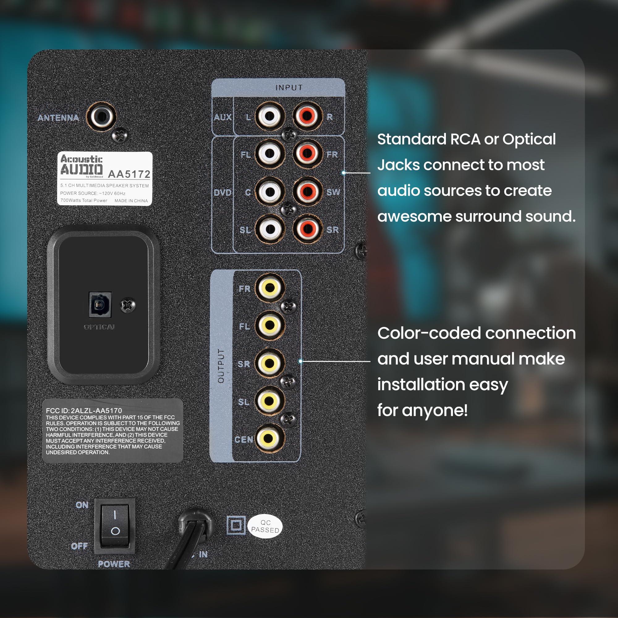 Acoustic Audio by Goldwood Acoustic Audio AA5171 5.1 Surround Sound Bluetooth Home Entertainment System