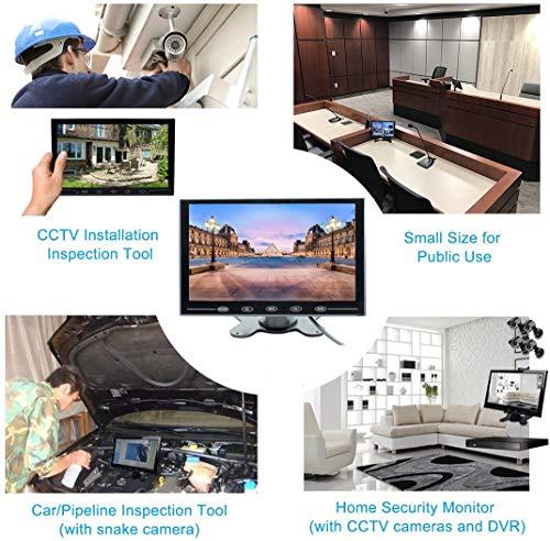 CAMECHO CAMECHO 9 Inch LCD Monitor HD Color Screen, 2 Video Input/HDMI/VGA, Support Car Backup, Mini PC Display, CCTV, Home Security, with Remote Control