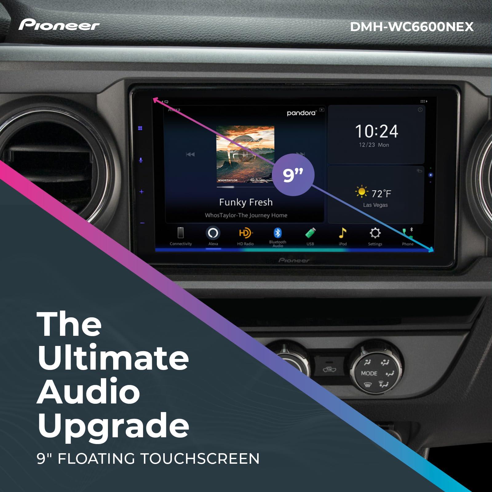 PIONEER Pioneer DMH-WC6600NEX Digital Multimedia Receiver with Wireless Apple CarPlay and Android Auto, 9\" Floating Capacitive Touchscreen, Modular Double-DIN, Built-In Bluetooth, WiFi and Amazon Alexa