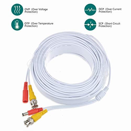 SLLEA SLLEA White 100ft BNC Extension Cable Compatible with Swann SRPRO-850CAM Day Night Security Camera