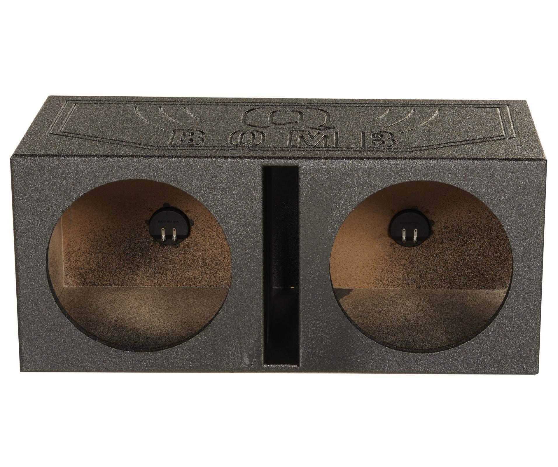Q Power Q Power Dual 12 Inch Subwoofer Box, High-Performance Vented Speaker Enclosure, Black