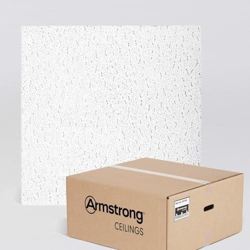 Armstrong Armstrong Ceiling Tiles; 2x2 Ceiling Tiles - 16 pcs White Ceiling Tiles; Acoustic Ceilings for Suspended Ceiling Grid; FISSURED 756