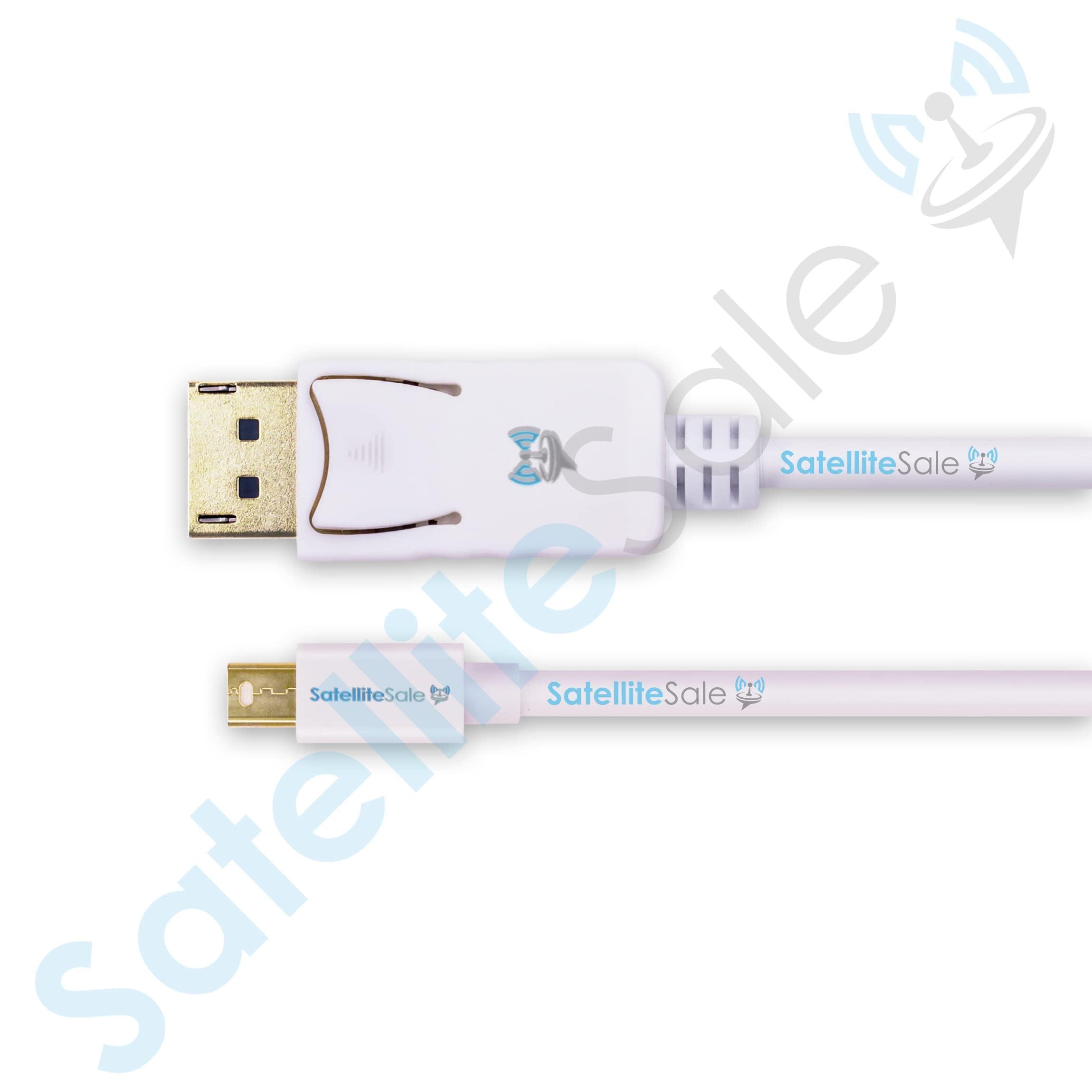 SatelliteSale SatelliteSale Mini DisplayPort to Display Port DP Cable Male to Male 4K/30Hz 8.64Gbps Universal Wire PVC White Cord 3 feet