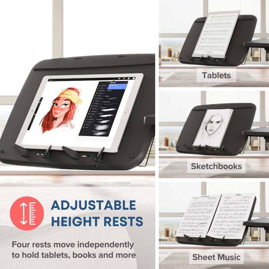 LEVO LEVO G2 V16 Mobile Laptop Stand Desk Rolling Cart with Phone Holder and Mouse Tray