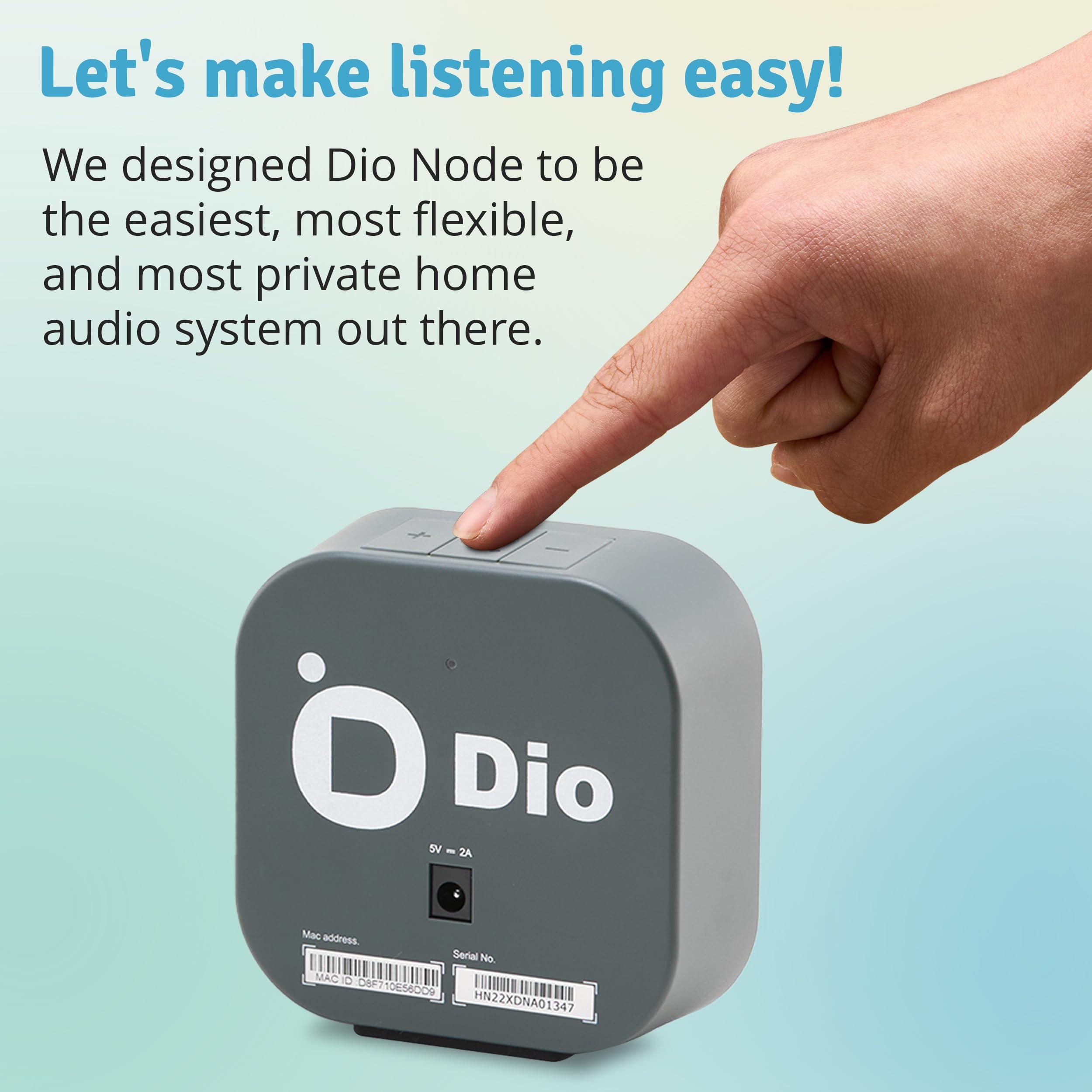 Dio Technologies Dio Node Multiroom Wi-Fi Home Speakers (3-Pack), Immersive Sound System, Works with AirPlay 2 and Other Apple Devices, Easy to Connect, Spotify Player