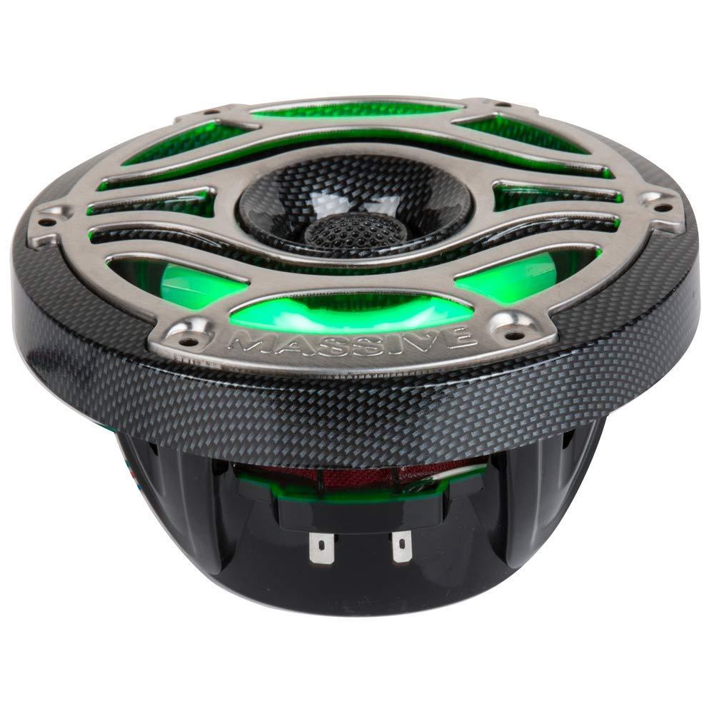 Massive Audio Massive Audio T65S - 6.5 Inch Marine Grade Speakers for Boats, UTVS, Off Road, Golf Carts, Motorcycles, Runabounts with Multi Color RGB LED Pulse Lighting (Pair)
