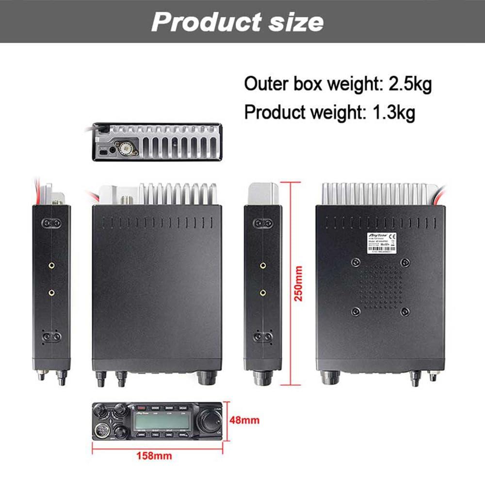 ANYSECU Anysecu AnyTone AT-6666pro 10 Meter Radio High Power 80 Watts Output FM/AM/USB/LSB/CW Mobile Transceiver with Programming Cable