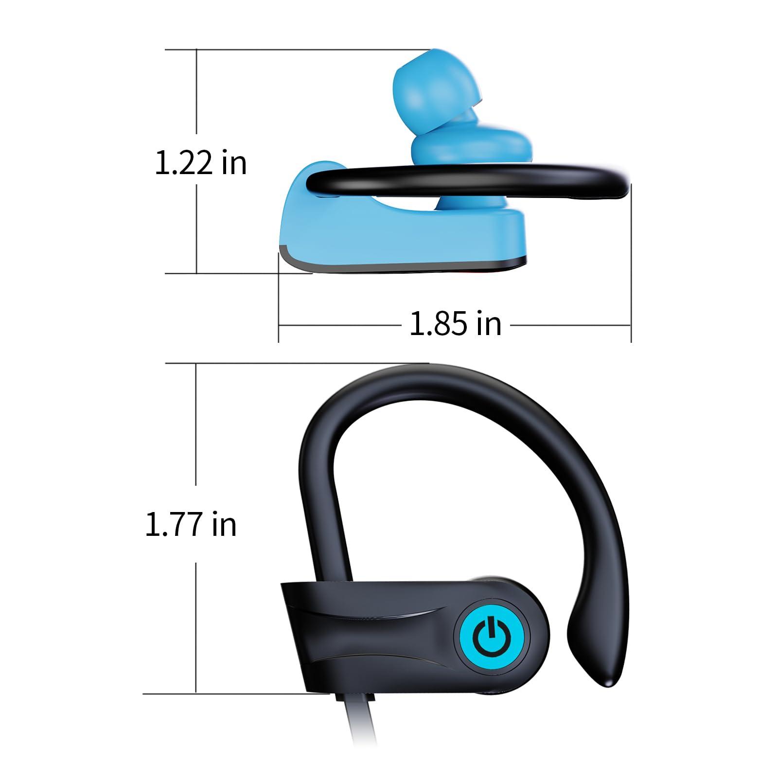 Boean Boean Bluetooth Headphones, Bluetooth 5.3 Wireless Headphones with 16 Hours Playtime, Stereo Bass IPX7 Waterproof Over Ear Earphones for Workout and Sports Running