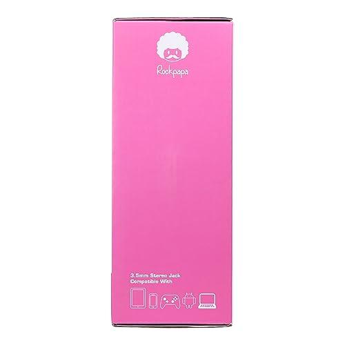 rockpapa rockpapa Comfort Kids Headphones for School, Lightweight Childrens Boys Girls Teens Over-Ear Headphones Wired 3.5mm for CD DVD Player Tablet Phone Travel Black/Pink