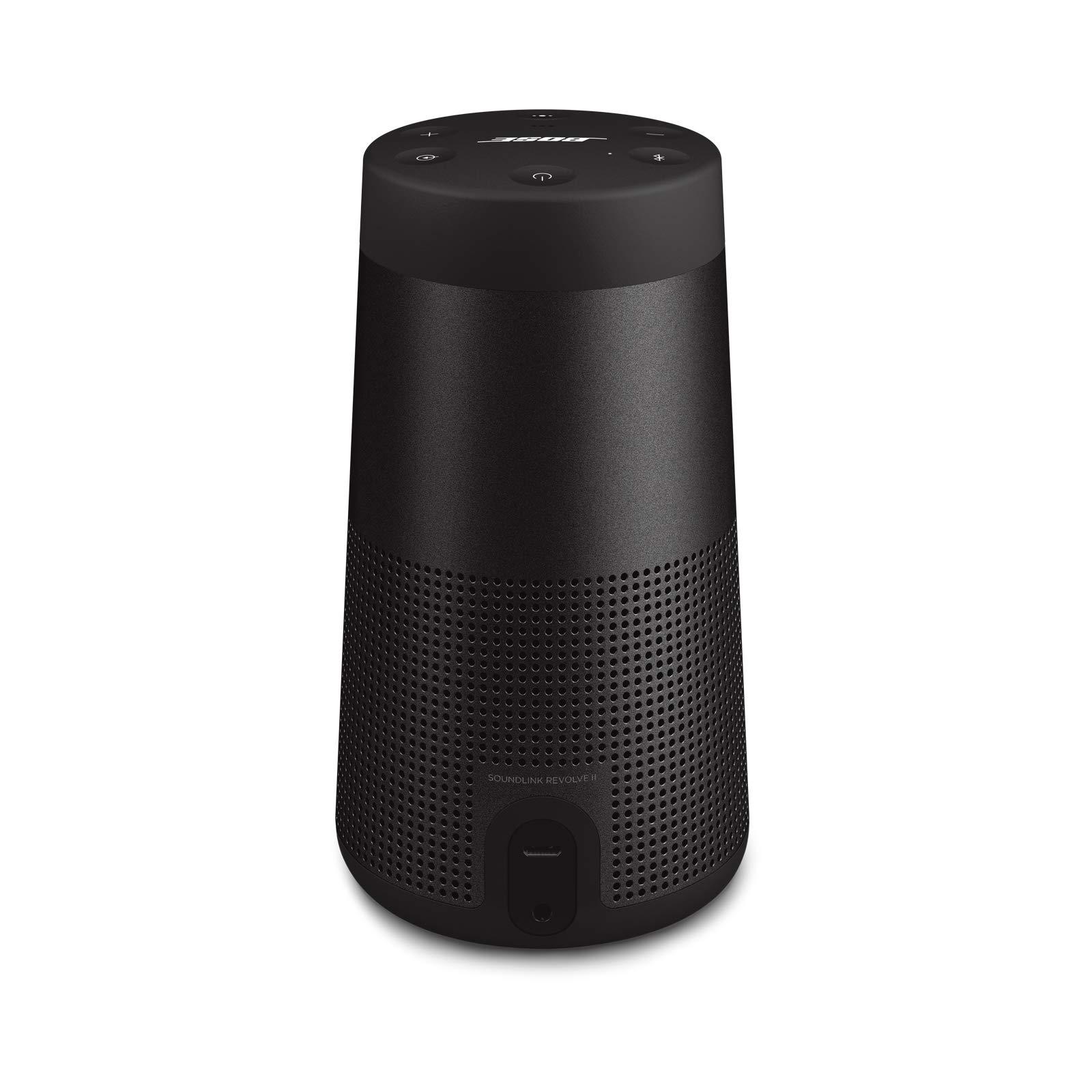 Bose Bose SoundLink Revolve (Series II) Portable Bluetooth Speaker Wireless Water-Resistant Speaker with 360 Sound, Black (Renewed)