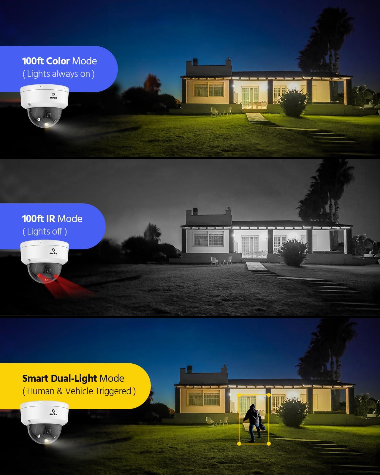 ANNKE ANNKE 4K PoE Security Camera System for Outdoor Home Surveillance, 8CH POE NVR rith 6TB HDD, 4pcs Varifocal Dome PoE Cameras, 4X Optical Zoom, 2.8mm~12mm Lens, Smart Human/Vehicle Detection