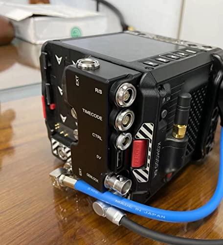 DRRI 12G SDI Protector Cable Galvanic-Isolators BNC Male to Right Angle BNC Female for ARRI Mini,RED Komodo (Blue)